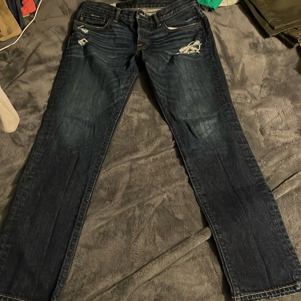 Vintage Abercrombie and Fitch Button-Up Distressed Jeans